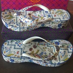 Tory Burch Ivory Meadow Folly Sandals